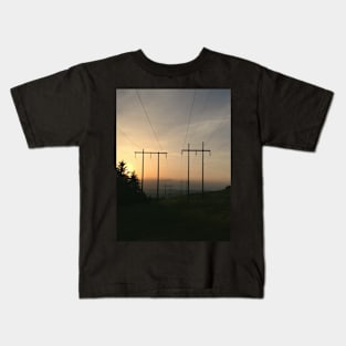 Power-line Silhouette in the Sunset Kids T-Shirt